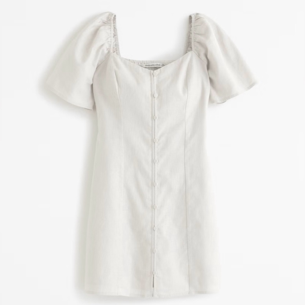 Abercrombie Linen Blend Button Through Mini Dress… - image 2
